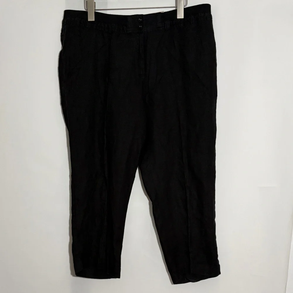 Chico’s NEW The Ultimate Fit Black Linen Cropped Pants Size 2.5 or L or 14